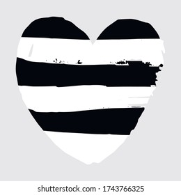 Hand drawn straight heart on gray background. Gay rights concept. Vector hand drawn homosexuality emblem. Banner, poster, sticker, placard, invitation card typographic design. St valentine's day.