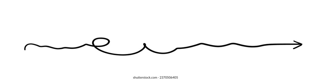 Hand Drawn Straight Long Vector Arrow