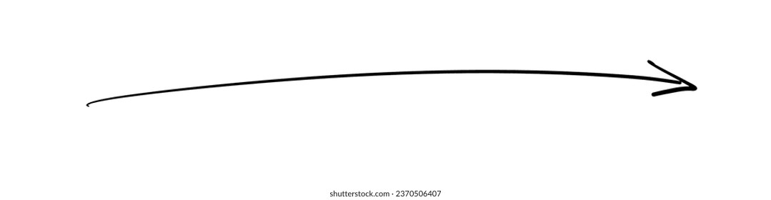 Hand Drawn Straight Long Vector Arrow