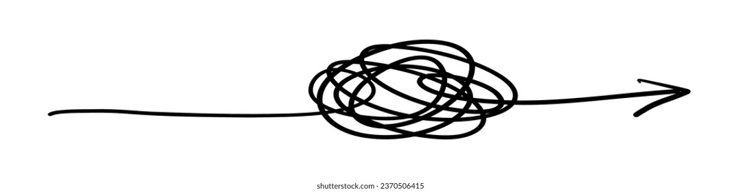 Hand Drawn Straight Long Vector Arrow