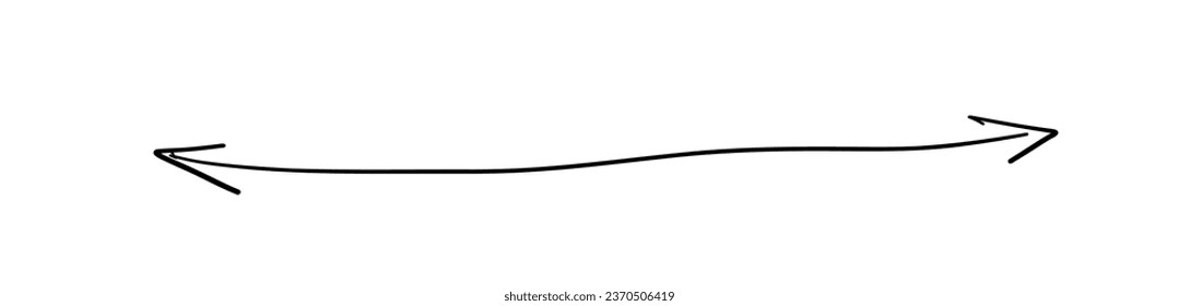 Hand Drawn Straight Long Vector Arrow