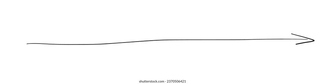Hand Drawn Straight Long Vector Arrow