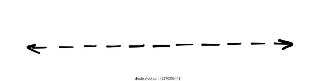 Hand Drawn Straight Long Vector Arrow