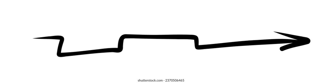 Hand Drawn Straight Long Vector Arrow