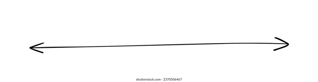 Hand Drawn Straight Long Vector Arrow