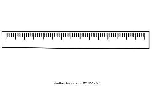 hand drawn of straight ruler vector icon isolated on white background