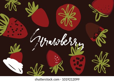 Hand drawn strawberries elements for your design.