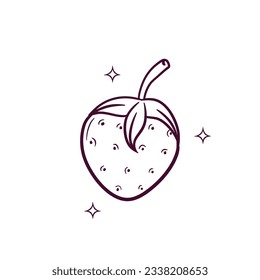Hand Drawn Strawberry. Doodle Vector Sketch Illustration