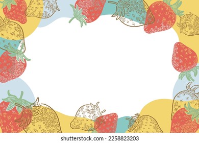 Ilustración de fondo vectorial de fresa dibujada a mano.