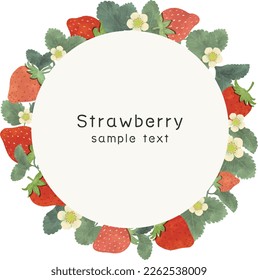 Hand drawn Strawberry frame.Strawberry vector background illustration
