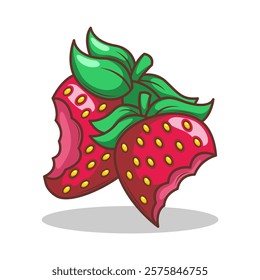 hand drawn strawberry fruit illustration art