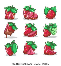 hand drawn strawberry fruit illustration art