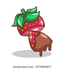 hand drawn strawberry fruit illustration art