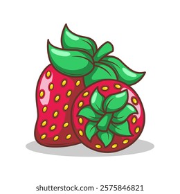 hand drawn strawberry fruit illustration art