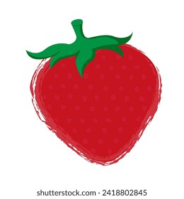 Hand Drawn Strawberry Icon Vector Illustration