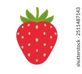 Hand drawn strawberry isolated on white background, vector illustration.