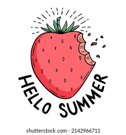 Hand drawn strawberry for summer vector design