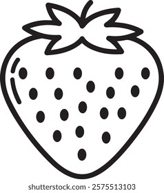 Hand drawn strawberry  vector illustration.Organic healthy food black line art on white background