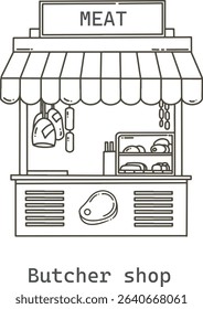 Hand drawn street food Butcher shop