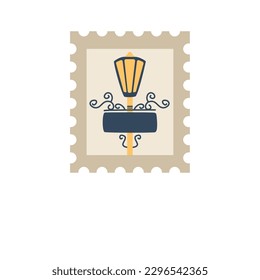 hand drawn street lamp stamp