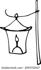 Hand Drawn Street Light Vector On A White Background