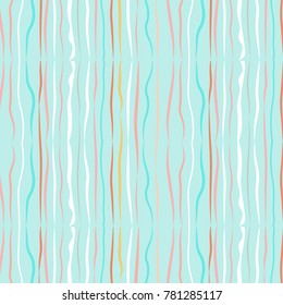  hand drawn stripe pattern. Abstract minimalistic ornament with elements in trendy color. Simple vector repeating texture. Modern swatch. Flat background for textile, print & any your design