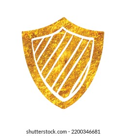 Icono del protector de banda dibujado a mano en ilustración vectorial de textura de lámina dorada