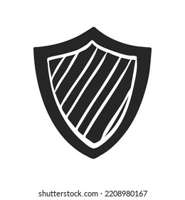 Hand drawn Stripe shield vector illustration