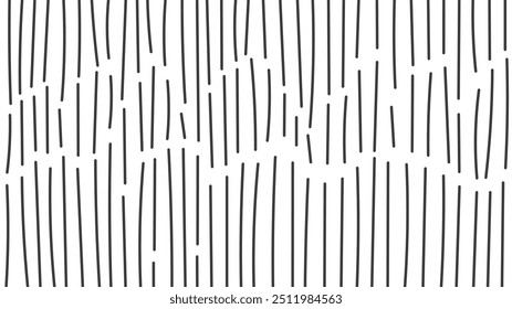Fondo de rayas dibujado a mano. Fondo de Vector de 1920x1080 con líneas de puntos y rayas. Plantilla y Fondo de pantalla abstracto en blanco y negro de las redes sociales