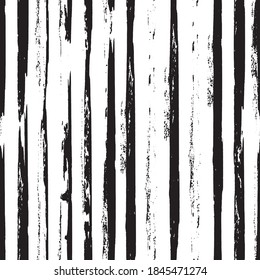 Handgezeichnete Streifen, schwarz-weißer Streifen, nahtloser Hintergrund, kindische Pinselstriche. Vektorgrafikstreifen, Malerpinselhintergrund