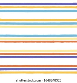 Hand drawn striped pattern, bright colorful stripe seamless background, girly summer brush strokes. vector grunge texture stripes, watercolor paintbrush line vintage backdrop