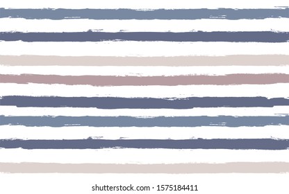 Hand drawn striped pattern, delicate navy stripe seamless background, pastel brush strokes. vector grunge stripes, navy paintbrush line backdrop