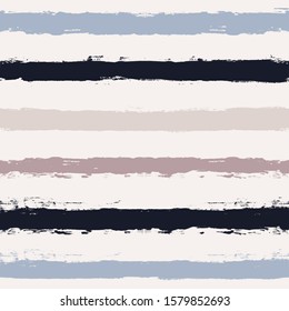 Hand drawn striped pattern, delicate navy stripe seamless background, pastel brush strokes. vector grunge stripes, navy paintbrush line backdrop