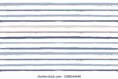 Hand drawn striped pattern, delicate navy stripe seamless background, pastel brush strokes. vector grunge stripes, navy paintbrush line backdrop