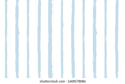 Hand drawn striped pattern, delicate blue navy stripe seamless background, childish pastel brush strokes. vector grunge stripes, cute baby paintbrush line backdrop