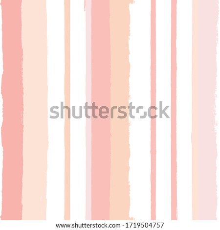 Hand drawn striped pattern, delicate nude pink stripe seamless background, pastel brush strokes. vector grunge stripes, watercolor line backdrop