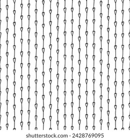 Hand drawn striped pattern with hearts Template for design and decoration. Seamless pattern