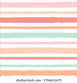 Hand drawn striped pattern, nude pink stripe seamless background, pastel brush strokes. vector stripes, watercolor line backdrop