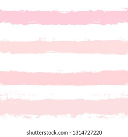 Hand drawn striped pattern, pink girly stripe seamless background, for wrapping, wallpaper, textile. paint ink brush strokes. vector grunge stripes, cute baby paintbrush line backdrop