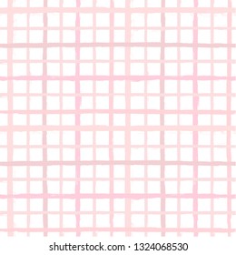 Hand drawn striped pattern, pink girly stripe seamless background, for wrapping, wallpaper, textile. paint ink brush strokes. vector grunge stripes, cute baby paintbrush line backdrop