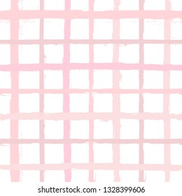 Hand drawn striped pattern, pink girly stripe seamless background, for wrapping, wallpaper, textile. paint ink brush strokes. vector grunge stripes, cute baby paintbrush line backdrop