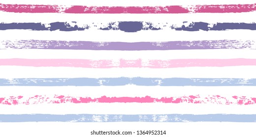 Hand drawn striped pattern, pink girly stripe seamless background, for wrapping, wallpaper, textile. paint ink brush strokes. vector grunge stripes, cute baby paintbrush line backdrop