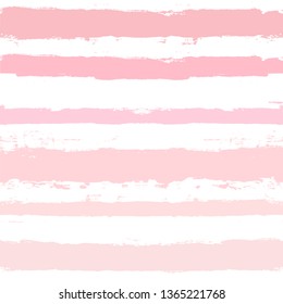 Hand drawn striped pattern, pink girly stripe seamless background, for wrapping, wallpaper, textile. paint ink brush strokes. vector grunge stripes, cute baby paintbrush line backdrop