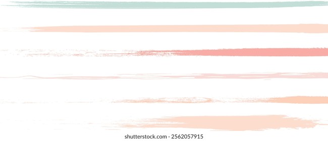 Hand drawn striped pattern, pink, orange and green girly stripe seamless background, childish pastel brush strokes. vector grunge stripes, cute baby paintbrush line backdrop