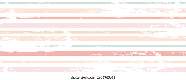 Hand drawn striped pattern, pink, orange and green girly stripe seamless background, childish pastel brush strokes. vector grunge stripes, cute baby paintbrush line backdrop