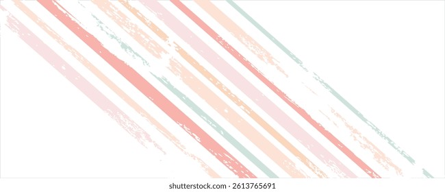Hand drawn striped pattern, pink, orange and green girly stripe seamless background, childish pastel brush strokes. vector grunge stripes, cute baby paintbrush line backdrop eps 10