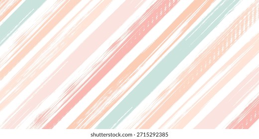 Dibujado a mano patrón de rayas, rosa girly raya de fondo sin fisuras, para envolver, Fondo de pantalla, textil. pinceladas de pincel de tinta. Vector grunge rayas, lindo bebé pincel línea de fondo