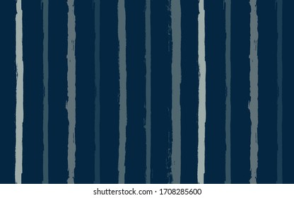 Hand drawn striped pattern, sailor stripes for male polo or T-shirt, navy seamless background, brush strokes. vector stripe navy paintbrush line backdrop