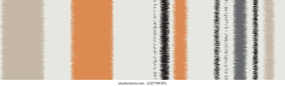 Hand drawn striped pattern stripe blue peach cream orange black gray ecru  seamless background, for wrapping, wallpaper, textile. paint ink brush, knitwear, weaving, printing