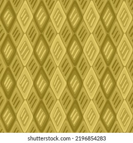 hand drawn striped rhombus. olive green repetitive background. vector illustration. geometric seamless pattern. fabric swatch. wrapping paper. continuous design template for textile, linen, home decor